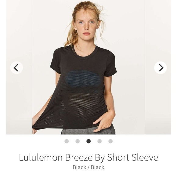 Lululemon Women Black Breeze By Short Sleeve Perforated Vented Seamless Top 8 - Picture 7 of 9